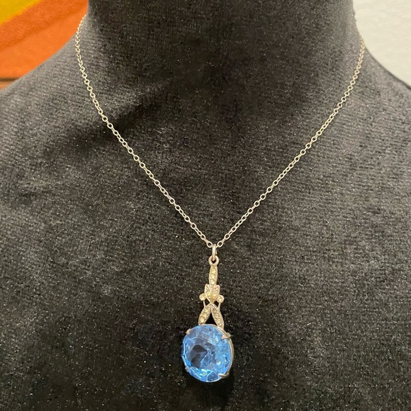 Antique | Statement | Necklace | England | Blue Glass | Art Nouveau | Unmarked - Picture 6 of 10